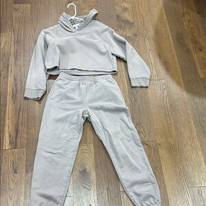 Gray women’s Hoodie and Jogger Set